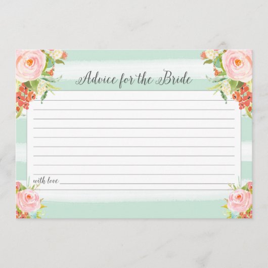 Roze Floral advies voor de Bride Kaart (Voorkant)