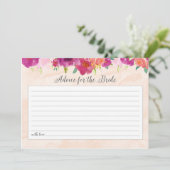 Roze Floral advies voor de Bride Kaart (Staand voorkant)