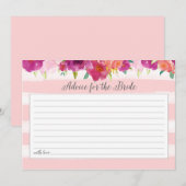 Roze Floral advies voor de Bride Kaart (Voorkant / Achterkant)