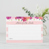 Roze Floral advies voor de Bride Kaart (Staand voorkant)