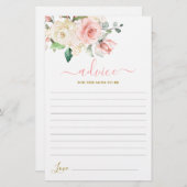 Roze Floral advies voor de moeder als kaart (Voorkant / Achterkant)