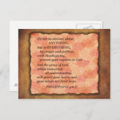 Roze Floral Angst Bijbel Verse Briefkaart (Voorkant / Achterkant)