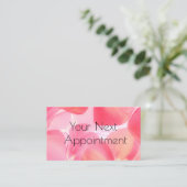 Roze Floral Appointment Card Visitekaartje (Staand voorkant)
