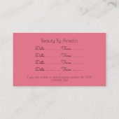 Roze Floral Appointment Card Visitekaartje (Achterkant)