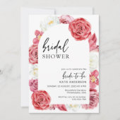 Roze Floral Arch Summer Vrijgezellenfeest Kaart (Voorkant)