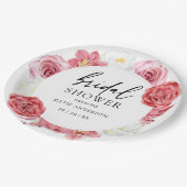 Roze Floral Arch Summer Vrijgezellenfeest Papieren Bordje (Gekanteld)