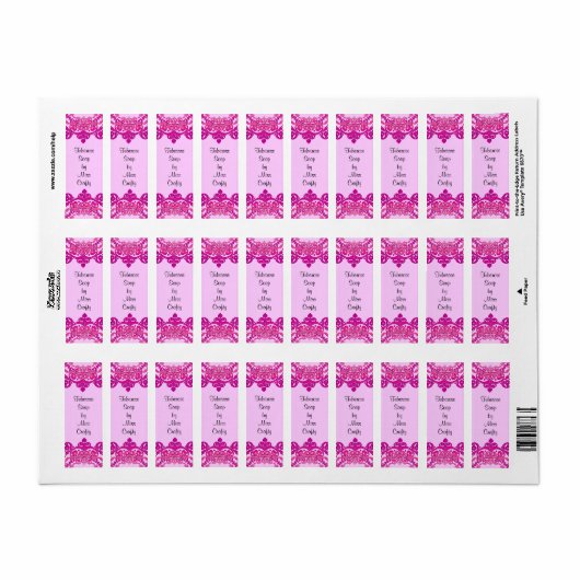 Roze Floral  Art Custom Craft Labels (Full Sheet)