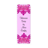 Roze Floral  Art Custom Craft Labels (Voorkant)