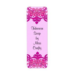 Roze Floral  Art Custom Craft Labels