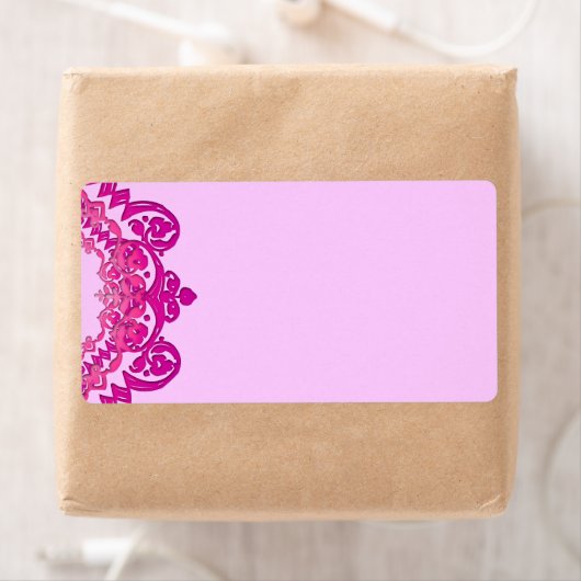 Roze Floral Art Grote Labels (Insitu)