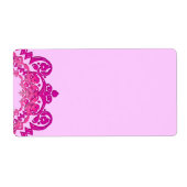 Roze Floral Art Grote Labels (Voorkant)
