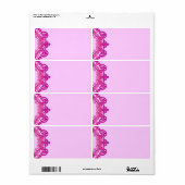 Roze Floral  Art Grote Labels (Full Sheet)