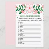 Roze Floral Baby Animals Name Game (Voorkant / Achterkant)