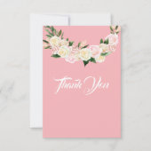  Roze Floral Baby Girl Bedankkaart (Voorkant)