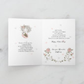Roze Floral Baby Harten Moederdag Kaart (Binnen)