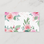 Roze Floral-Baby in Bloom Diaper Raffle Informatiekaartje (Achterkant)