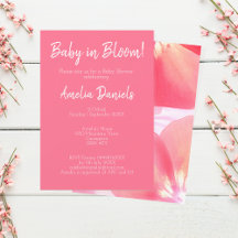 Roze Floral Baby in de uitnodiging van het Baby sh