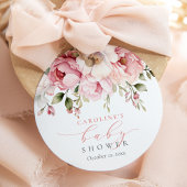 Roze Floral Baby in het Baby shower Bloom Girl Bedankjes Labels
