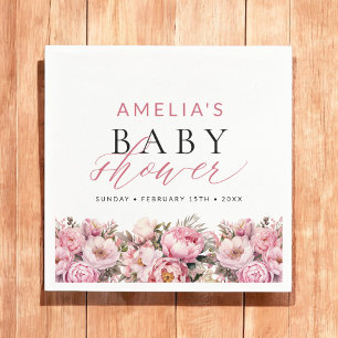 Roze Floral Baby in het Baby shower Bloom Girl Servet