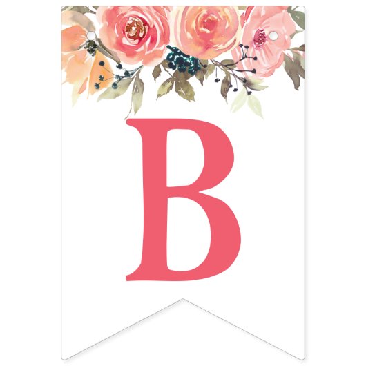 Roze Floral Baby in het Baby shower Bloom Girl Vlaggetjes (Tweede vlag)