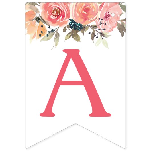 Roze Floral Baby in het Baby shower Bloom Girl Vlaggetjes (Derde vlag)