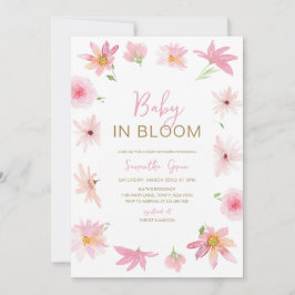 Roze Floral-Baby in het Baby shower Bloom Kaart