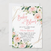 Roze Floral-Baby in het Baby shower Bloom Kaart (Voorkant)