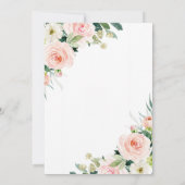 Roze Floral-Baby in het Baby shower Bloom Kaart (Achterkant)