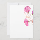 Roze Floral-Baby in het Baby shower Bloom Kaart (Achterkant)