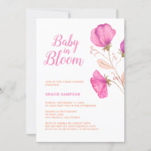 Roze Floral-Baby in het Baby shower Bloom