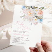 Roze Floral-Baby in het Baby shower Bloom Kaart