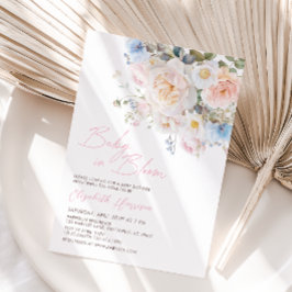 Roze Floral-Baby in het Baby shower Bloom Kaart