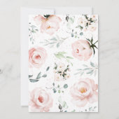 Roze Floral-Baby in het Baby shower Bloom Kaart (Achterkant)