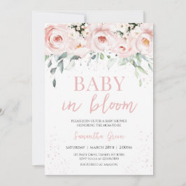 Roze Floral-Baby in het Baby shower Bloom Kaart