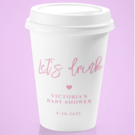 Roze Floral-Baby in het Baby shower Bloom Papieren Bekers