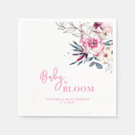Roze Floral-Baby in het Baby shower Bloom Servet