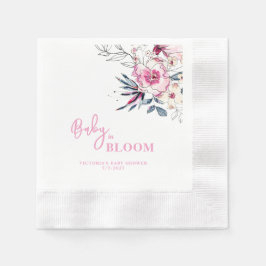 Roze Floral-Baby in het Baby shower Bloom Servet