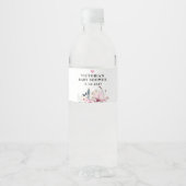 Roze Floral-Baby in het Baby shower Bloom Waterfles Etiket (Voorkant)