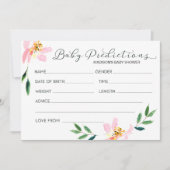 Roze Floral Baby Predication Baby shower Card Kaart (Voorkant)