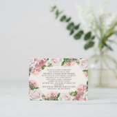 Roze Floral Baby shower Boeken Enclosure C Informatiekaartje (Staand voorkant)