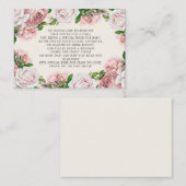 Roze Floral Baby shower Boeken Enclosure C Informatiekaartje (Voorkant / Achterkant)