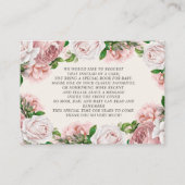 Roze  Floral Baby shower Boeken Enclosure C Informatiekaartje (Voorkant)