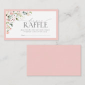Roze Floral Baby shower Diaper Raffle Informatiekaartje (Voorkant / Achterkant)