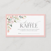 Roze Floral Baby shower Diaper Raffle Informatiekaartje (Voorkant)