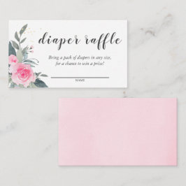 Roze Floral Baby shower Diapere Raffle Kaarten