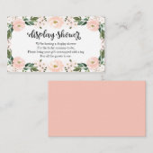 Roze, Floral Baby shower Display Shower Encl Informatiekaartje (Voorkant / Achterkant)