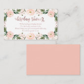 Roze, Floral Baby shower Display Shower Encl Informatiekaartje (Voorkant / Achterkant)