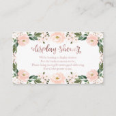 Roze, Floral Baby shower Display Shower Encl Informatiekaartje (Voorkant)