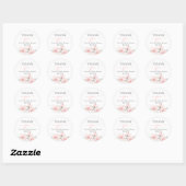 Roze Floral Baby shower Girl Classic Round Sticker (Vel)
