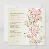 Roze   Floral Baby Shower Invitaties Kaart (Voorkant)